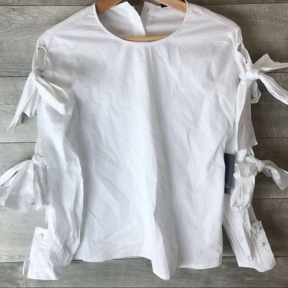 Alpha Omega Bow Sleeve tie top blouse - Picture 2 of 5